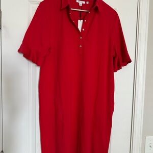 Chicos Zenergy UPF Ruffle Sleeve Polo Dress - size 2 NWT